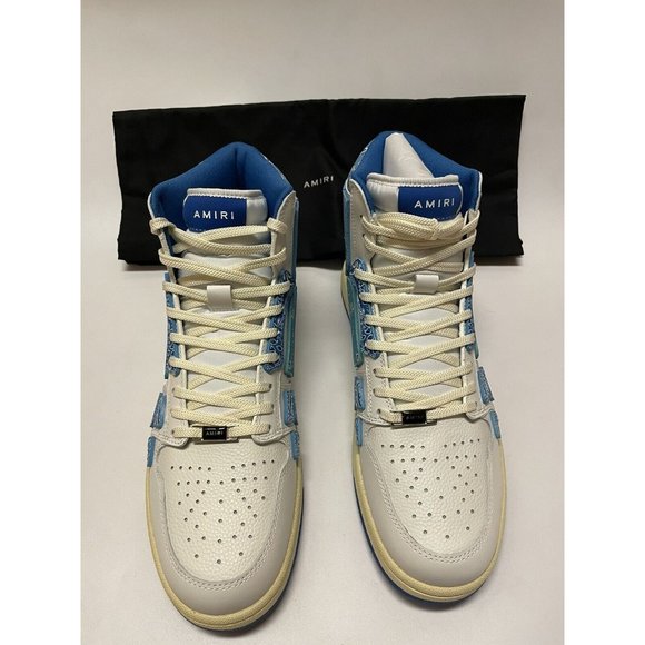 AMIRI Skel Top High Bandana Sneakers Blue White Men’s - Picture 6 of 7
